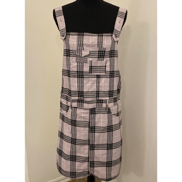 NWT VTG Y2K Like An Angel Overall Skirt 1X Plus Lavender Black Plaid Skater Goth - Picture 3 of 11
